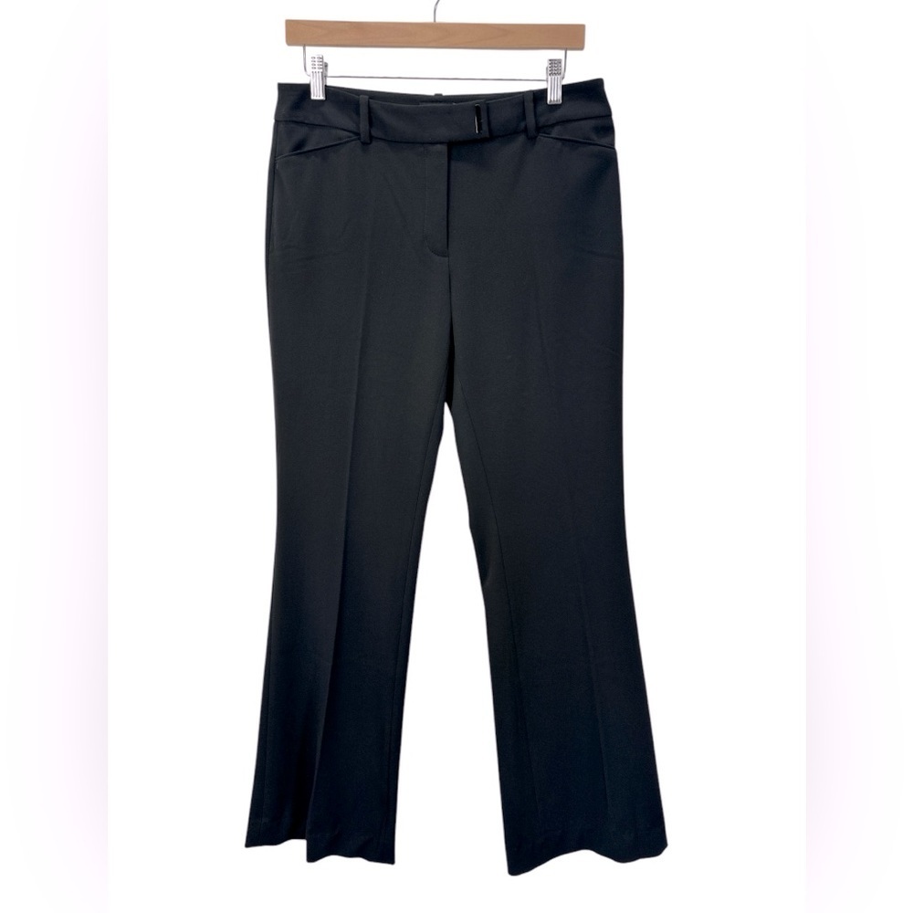 WHBM The Slim Flare Stretch Dress Trouser Pants Career Basic Black